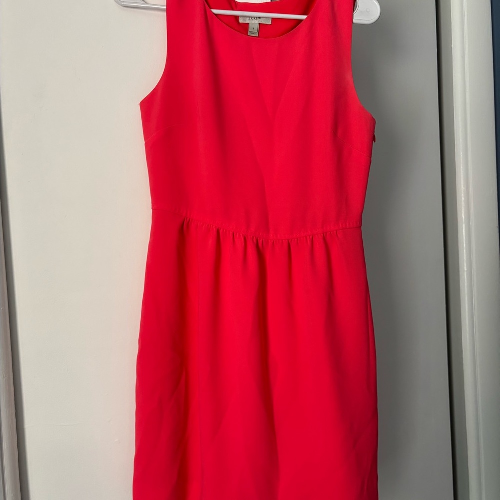 J. Crew Coral Pleated Mini Dress Scoop Neck Sleeveless